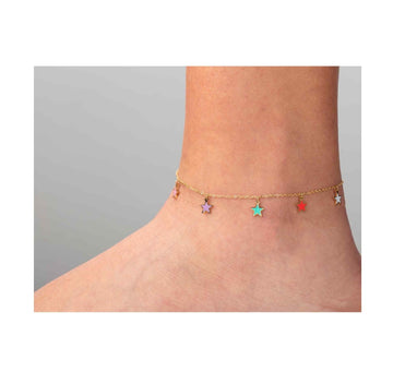 Rainbow Stars Anklet